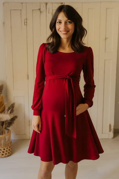 "Kitti" loknis meggy-bordó ruha